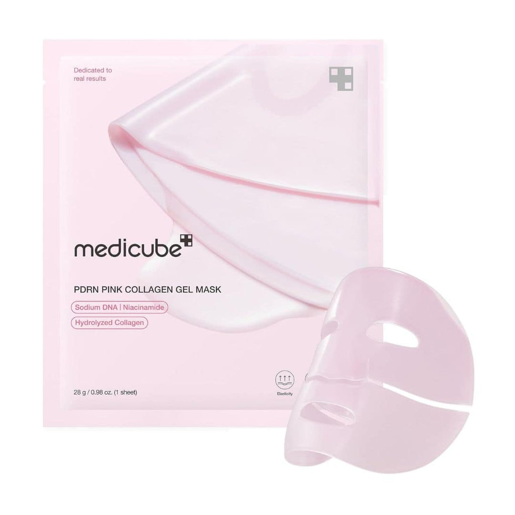 Medicube Masque Gel Collagène Rose PDRN – Lot de 4 Masques Visage Hydratants et Régénérants