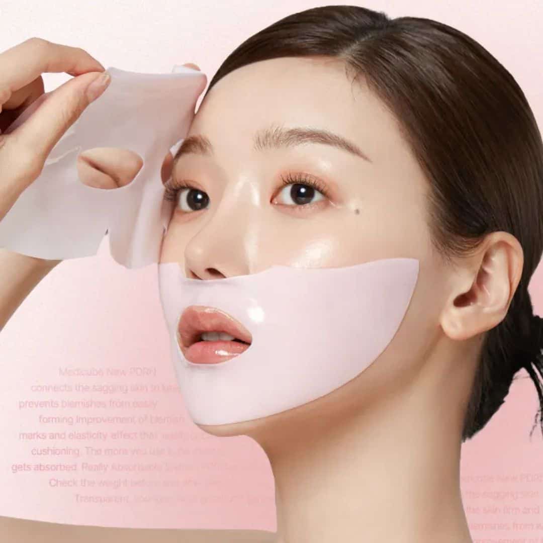 Medicube Masque Gel Collagène Rose PDRN – Lot de 4 Masques Visage Hydratants et Régénérants