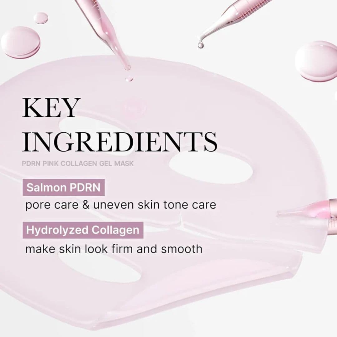 Medicube Masque Gel Collagène Rose PDRN – Lot de 4 Masques Visage Hydratants et Régénérants