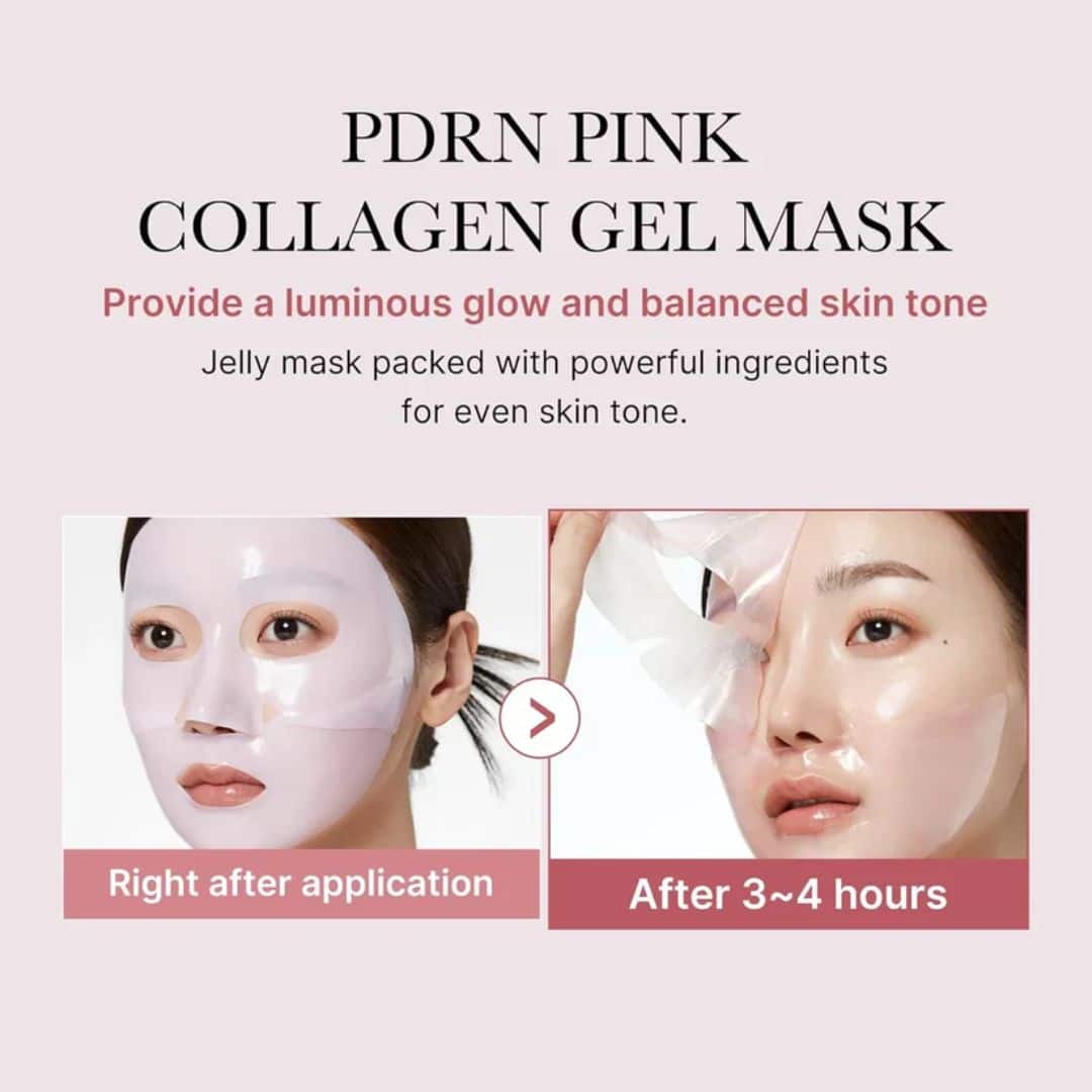 Medicube Masque Gel Collagène Rose PDRN – Lot de 4 Masques Visage Hydratants et Régénérants