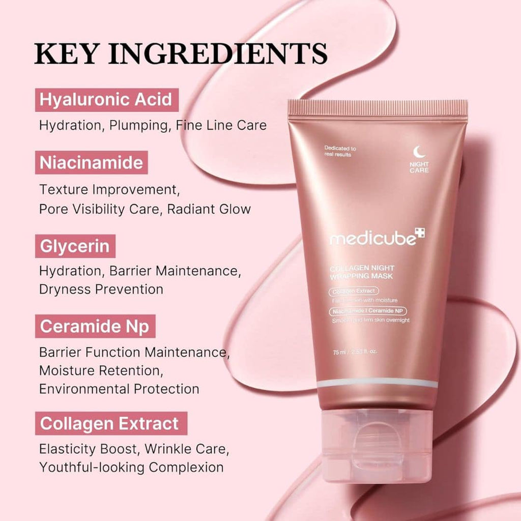 Medicube Masque Nuit au Collagène – Soin Enveloppant Hydratant et Repulpant, 75ml