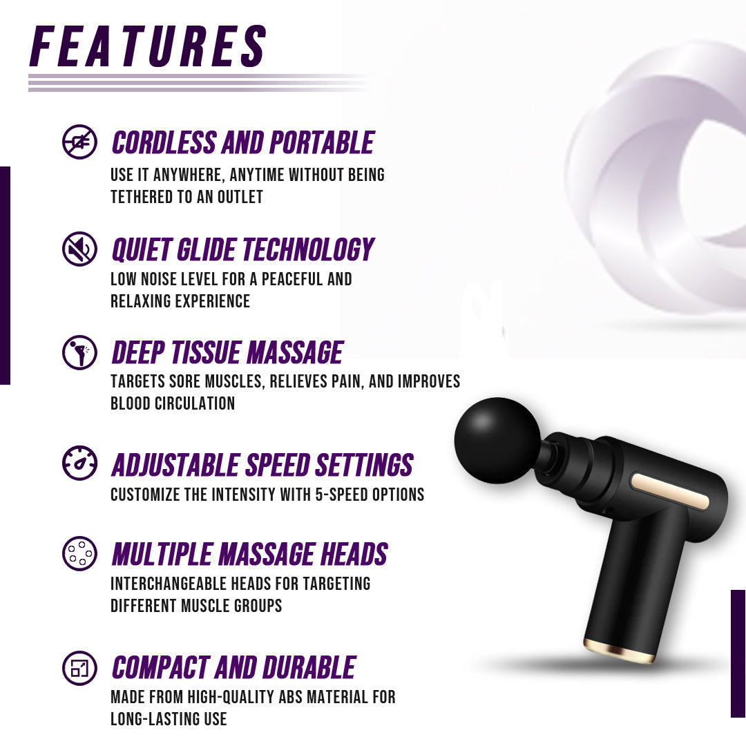 Pistolet de Massage Musculaire Électrique – Percussion Profonde Récupération Sportive